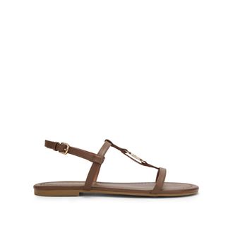Kurt Geiger Womens Leather Bromley Flat Sandal Sandals - Brown - Size UK 6