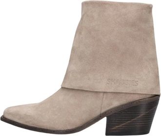 Shabbies Amsterdam Schoenen, Dames, Beige, 42 EU, Leer, Jaira Enkellaarsjes