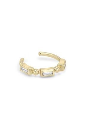 Zo&euml; Chicco Single 14K Gold Baguette Bezel Diamond Ear Cuff in 14K Yellow Gold at Nordstrom