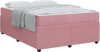 vidaXL Estructura De Cama Con Colch&oacute;n Rosa 160 X 200 Cm Tela Vidaxl