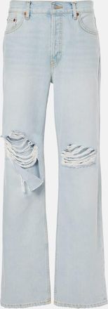 Re/Done Loose Long distressed straight jeans