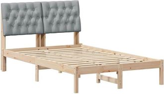 vidaXL Estructura De Cama Con Cabecera Tapizada Marr&oacute;n 120 X 190 Cm Vidaxl