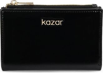 Kazar Minimalistische Portemonnee - Dames - Portefeuilles - Zwart - ONE Size - Leer - Accessoires