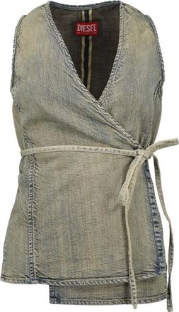 Diesel Jassen, Dames, Grijs, L, Denim, D-Vern Denim Tank Top