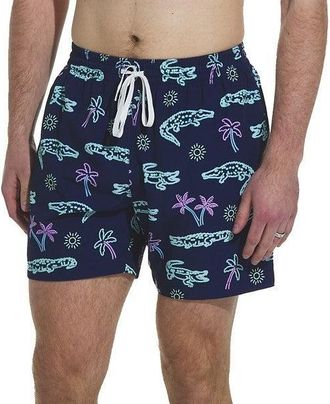Chubbies The Neon Glades Swim Trunks Mens Blue Printed Swimwear BUU476