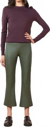 Avenue Montaigne Leo Pleather Pant In Olive
