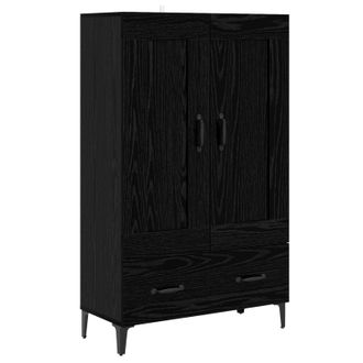 vidaXL Aparador Alto Roble Negro 70 X 31 X 115 Cm Madera De Ingenier&iacute;a Vidaxl