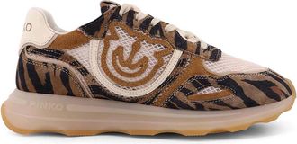 Pinko Zoe Suede Sneakers With Mesh Inserts