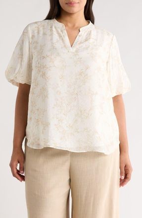 Vince Camuto Puff Sleeve Top in Camel at Nordstrom, Size 1 X