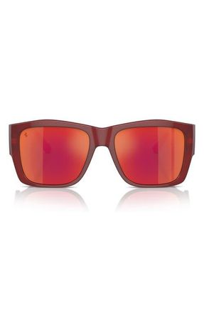 Ferrari 56mm Square Sunglasses in Red /Red at Nordstrom