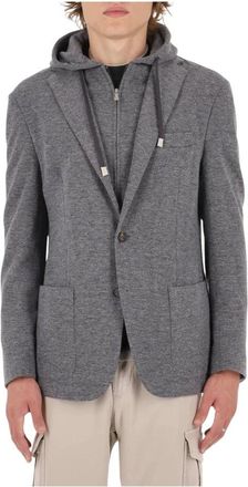 Eleventy Wol katoen kasjmier jas met vestvoering - Heren - Blazers - Grijs - M - Katoen - Jassen