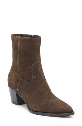 Dolce Vita Salma Bootie in Espresso Suede at Nordstrom, Size 6.5