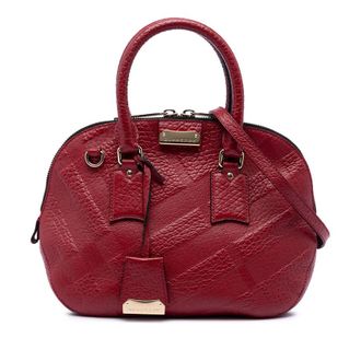 Burberry Pre-owned Burberry Small Heritage Grain Check Embossed Leather Orchard Bowling Bag Ladies DDG1VQAU2WZQ2U70