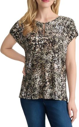 Jones New York Print Boat Neck Top in Jones Black Multi at Nordstrom, Size X-Small