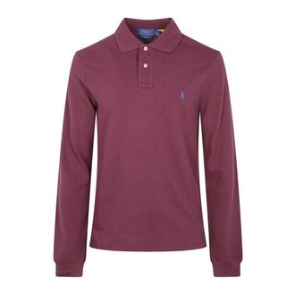 Polo Ralph Lauren Polo Shirt met Lange Mouwen van Pima Katoen - Heren - Polos - Rood - S - Katoen - Tops