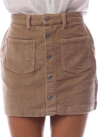 Only Geweldige corduroy minirok met hoge taille voor dames (Beige)