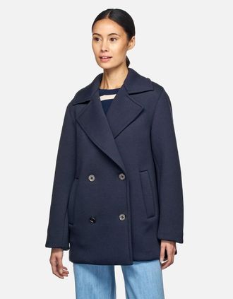 Geox Womens Geox W GARDENIA Womens Blue Pea Coat - Size: 14