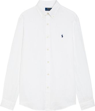 Polo Ralph Lauren Logo-embroidered Linen Shirt - White - XL