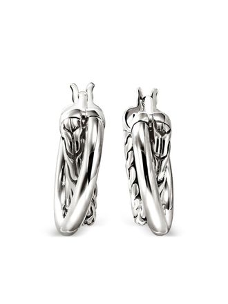John Hardy JH Essential Crossover hoop earrings - Silver