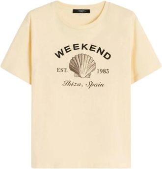 Max Mara Wkdbora T-shirt - Dames - T-shirts - Geel - XS - Katoen - Tops