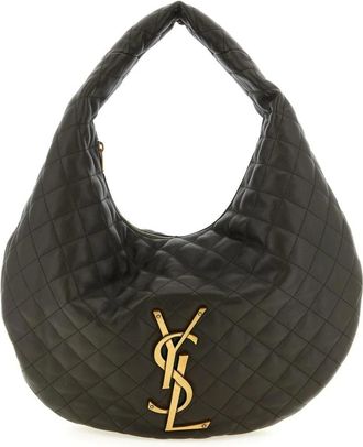 Saint Laurent Gewatteerde Leren Schoudertas - Dames - Tassen - Bruin - Maat: ONE Size Leer