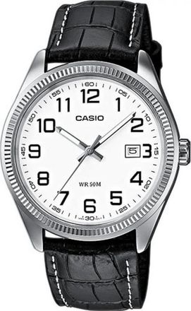 Casio Collection Unisexs Black Watch MTP-1302PL-7BVEF Leather - One Size