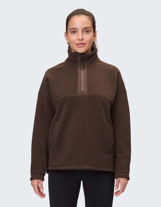 Venice Beach Sweatshirt VENICE BEACH 1/4 Zip Sweat SARAH, Damen, Gr. XXL (46), braun, Obermaterial: 100% Polyester, Sweatshirts Sweatshirt