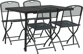 vidaXL Juego De Muebles De Exterior 5 Uds. Gris Antracita Vidaxl