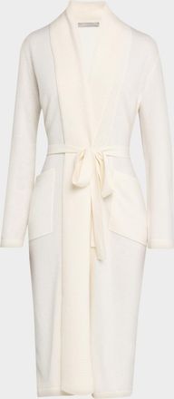 Neiman Marcus Cashmere Waffle Shawl-Collar Robe