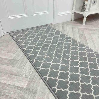 Runrug Hallway Carpet Runner Rug - Soft & Comfy, 9mm -Avanti in Light Grey | Size: 60 cm x 390 cm