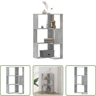 vidaXL vidaXL Libreria angolare in legno - Libreria Angolare 3 Ripiani Grigio Cemento 50x50x102 cm Legno