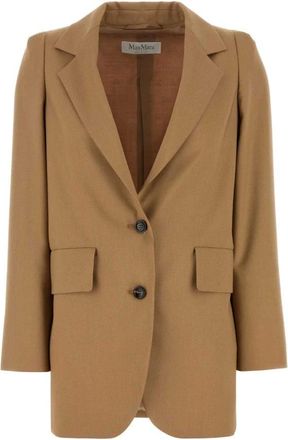 Max Mara Kitten Blazer - Dames - Blazers - Bruin - S - Leer - Jassen