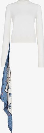 Fendi Womens Scarf Detail Wool Knit - White - Size EU 40 (Womens)
