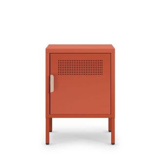 DRAWER Mesita de noche con 1 puerta de metal l40cm - terracota