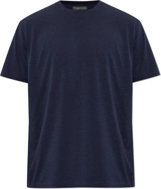Tom Ford Lyocell Katoen Ronde Hals T-shirt - Heren - T-shirts - Blauw - L - Katoen - Tops