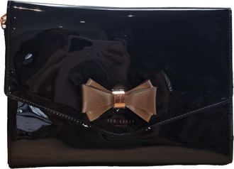 Ted Baker Caneei Branded Bow detail envelope clutch Pouch in Black