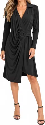 Ariella Ring Wrap Dress In Black