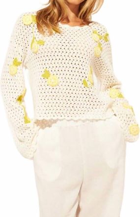 John & Jenn Orlando Embroidered Sweater In Limoncello