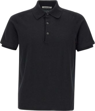 Premiata Polo in cotone con ricamo logo - Nero