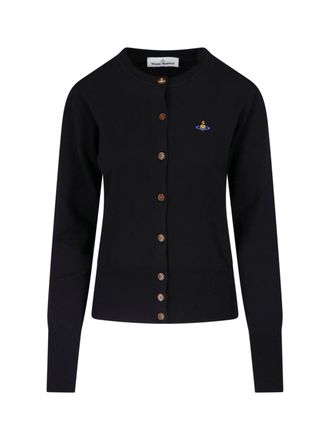 Vivienne Westwood Classic Black Cardigan Sweater with Button-Down Front