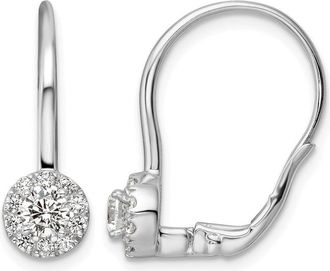 Diamond2Deal 14k White Gold 3/4 Ct Lab Grown Diamond Drop Dangle Earrings