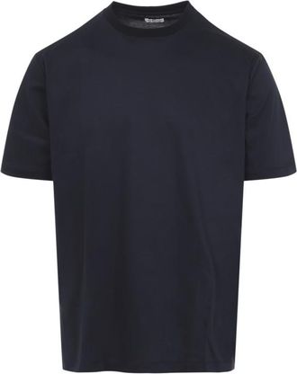 Kiton Blue Crewneck Cotton T-Shirt