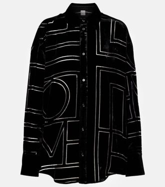 Toteme Logo oversized velvet devor&eacute; shirt