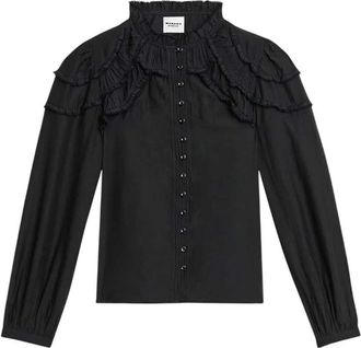Isabel Marant Christa verzamelde katoenen blouse