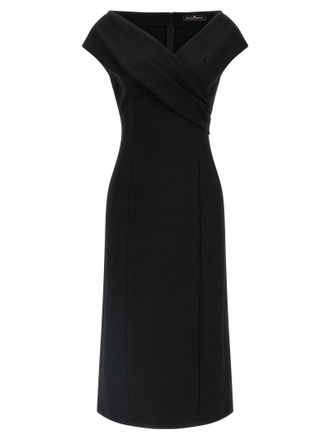 Ermanno Scervino Black Viscose Midi Womens Dress