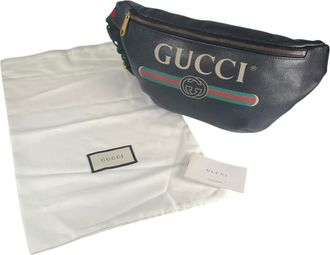 Gucci Black Leather Fanny Pack Sling Bag (Pre-Owned)