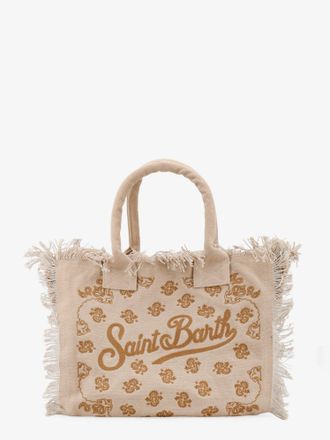 MC2 Saint Barth Womens Vanity Handbag Cotton Beige Handbags Hand Bags