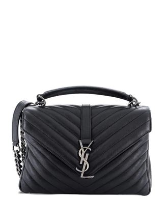 Saint Laurent Classic Monogram College Bag Matelasse Chevron Leather Medium crossbody bag - Nero