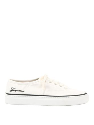 Jacquemus Ff White Cotton Skate Sneakers