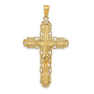 Diamond2Deal 10k Yellow Gold Crucifix Pendant